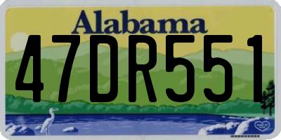 AL license plate 47DR551