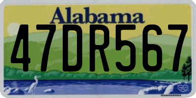 AL license plate 47DR567