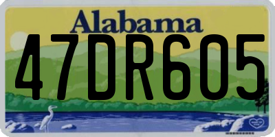 AL license plate 47DR605