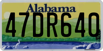 AL license plate 47DR640
