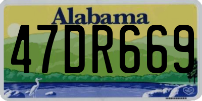 AL license plate 47DR669