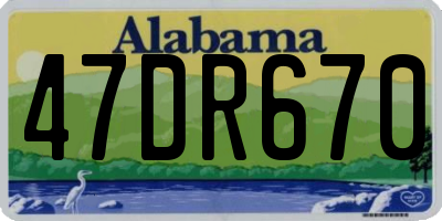 AL license plate 47DR670