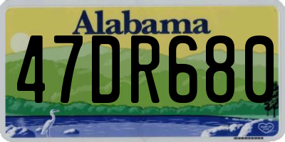 AL license plate 47DR680
