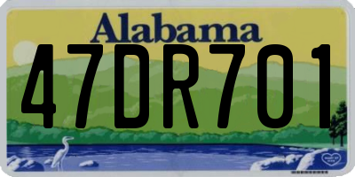 AL license plate 47DR701