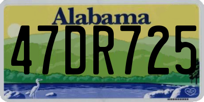 AL license plate 47DR725
