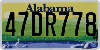 AL license plate 47DR778
