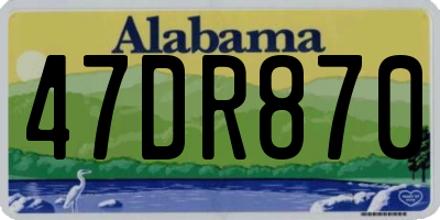 AL license plate 47DR870