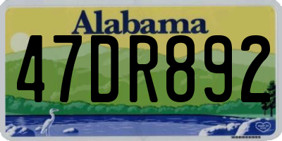 AL license plate 47DR892