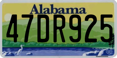 AL license plate 47DR925