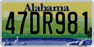 AL license plate 47DR981
