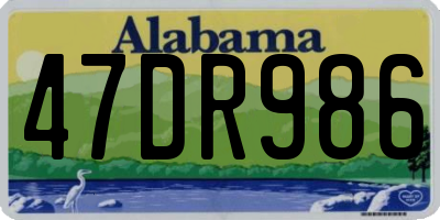 AL license plate 47DR986