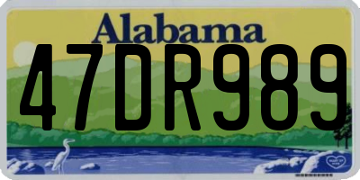AL license plate 47DR989