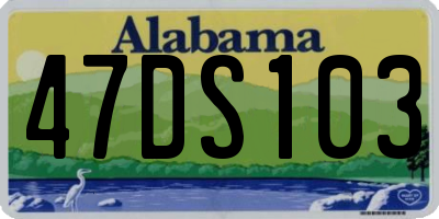 AL license plate 47DS103