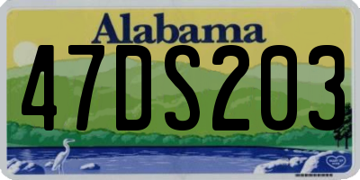 AL license plate 47DS203