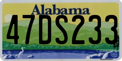 AL license plate 47DS233