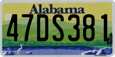 AL license plate 47DS381