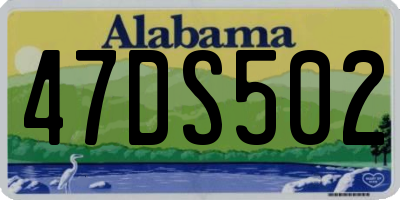 AL license plate 47DS502
