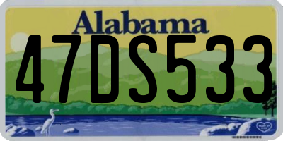 AL license plate 47DS533