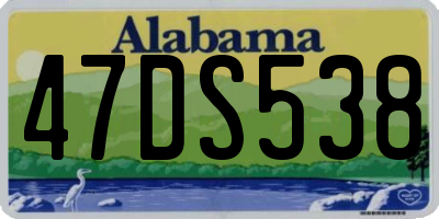 AL license plate 47DS538