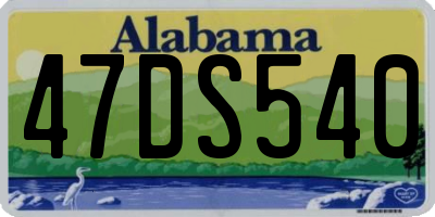 AL license plate 47DS540