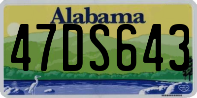 AL license plate 47DS643