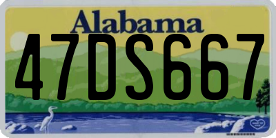 AL license plate 47DS667