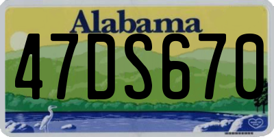 AL license plate 47DS670
