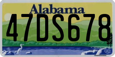 AL license plate 47DS678