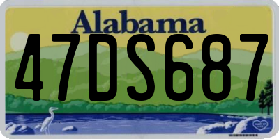 AL license plate 47DS687