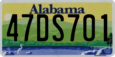 AL license plate 47DS701