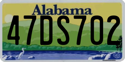 AL license plate 47DS702