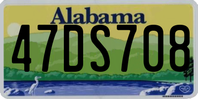 AL license plate 47DS708