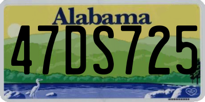 AL license plate 47DS725