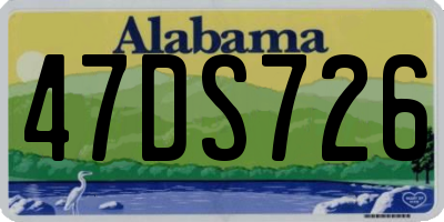 AL license plate 47DS726