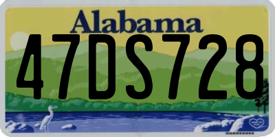 AL license plate 47DS728