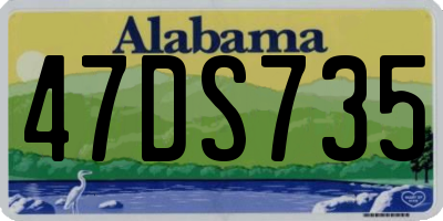 AL license plate 47DS735