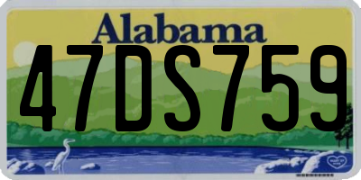 AL license plate 47DS759