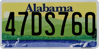 AL license plate 47DS760
