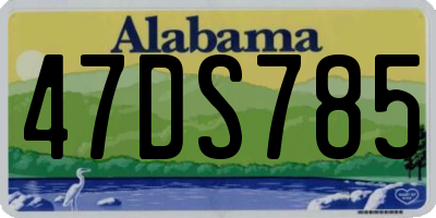 AL license plate 47DS785