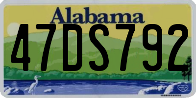 AL license plate 47DS792