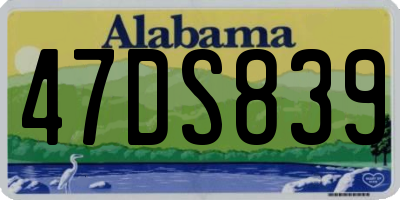 AL license plate 47DS839