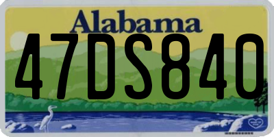 AL license plate 47DS840