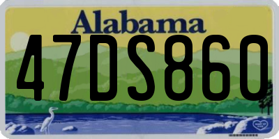AL license plate 47DS860