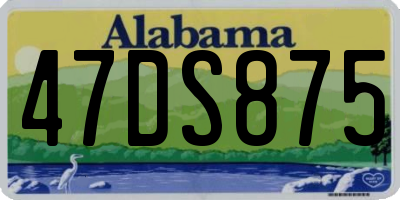 AL license plate 47DS875