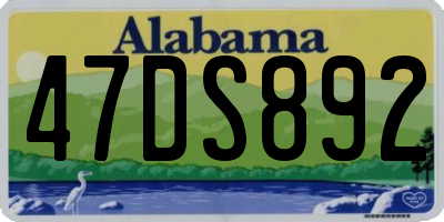AL license plate 47DS892