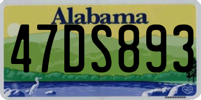 AL license plate 47DS893