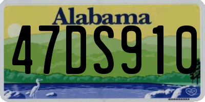 AL license plate 47DS910