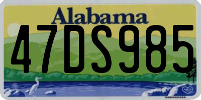 AL license plate 47DS985