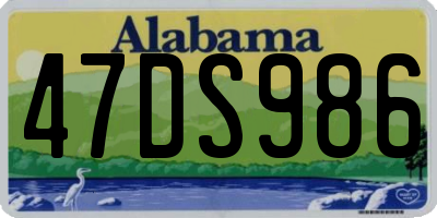 AL license plate 47DS986