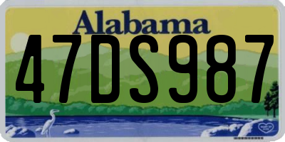 AL license plate 47DS987